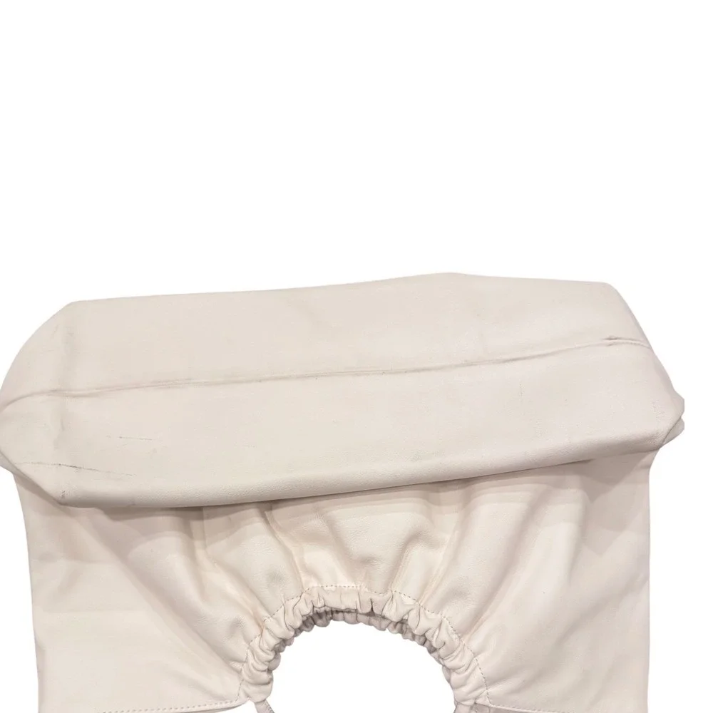 LDT Lily Tote Bag White Nappa Leather Pink Inside Preloved 18x12x5 Slouchy$298 - Picture 13 of 16